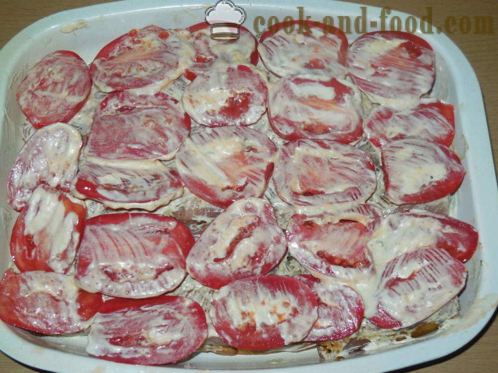 Патлиџан печена са месом и парадајзом - попут печеног патлиџана са месом у рерни, са корак по корак рецептури фотографије