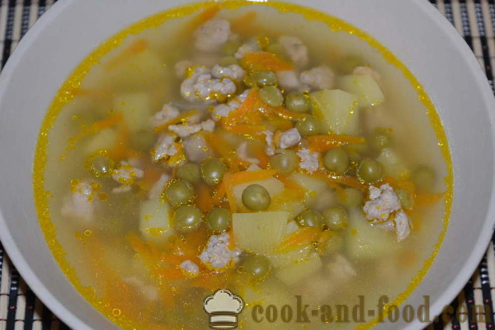 Грашак у мултиварка - како да кува грашка супа у мултиварка, корак по корак рецептури фотографије