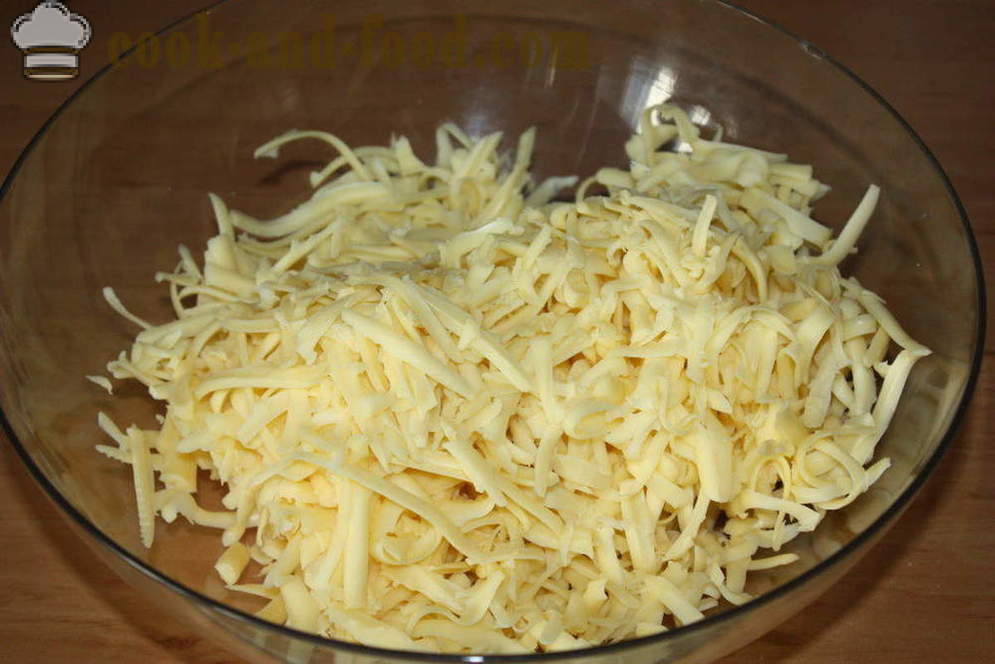Хладно предјело од сира - како да кува ужину сира истопио у рерни, са корак по корак рецептури фотографије