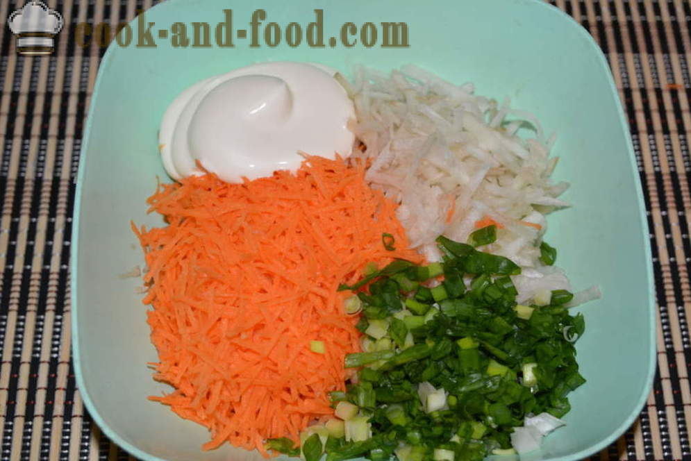 Укусна салата од артичоке и шаргарепе и зелене лук - како припремити салату од артичоке и шаргарепе рецепт са сликом