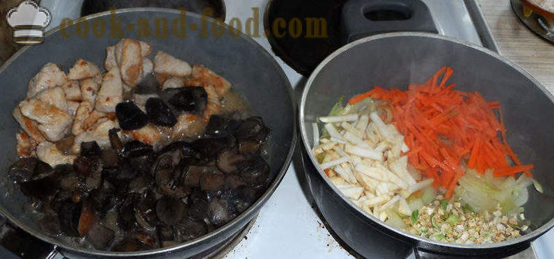 Ћуретина са печуркама у крем сосу - корак по корак како да кува ћурку са печуркама, рецепт са сликом