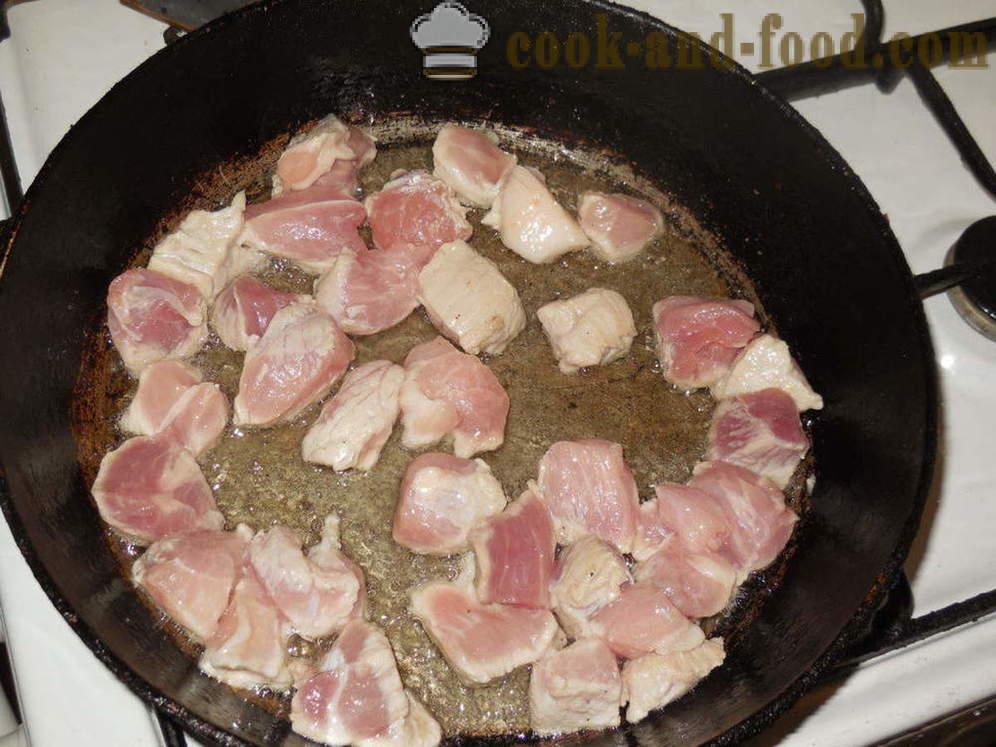 Печење са месом и кромпиром - како да кува за печење у рерни, са корак по корак рецептури фотографије