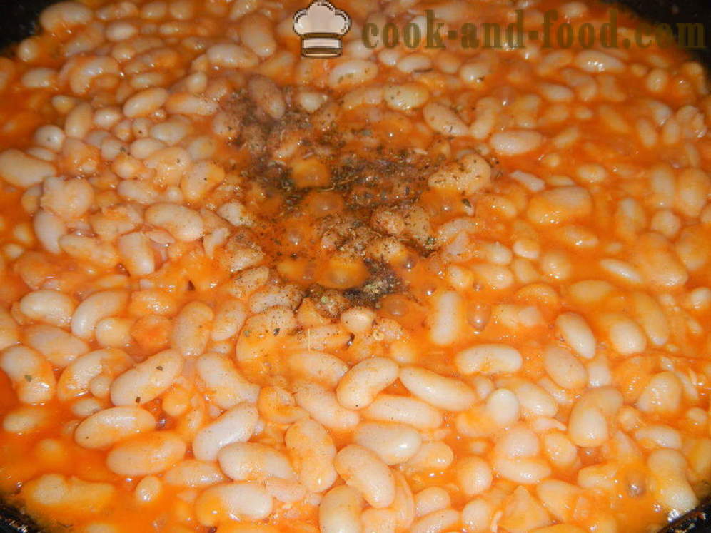 Лобио или пасуљ у парадајз сосу - како да кува лобио од пасуља, корак по корак рецептури фотографије
