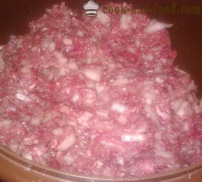 Издинстан кромпира пуњене млевеним месом - корак по корак, како да кувани кромпир пуњене млевеним месом, рецепт с фото
