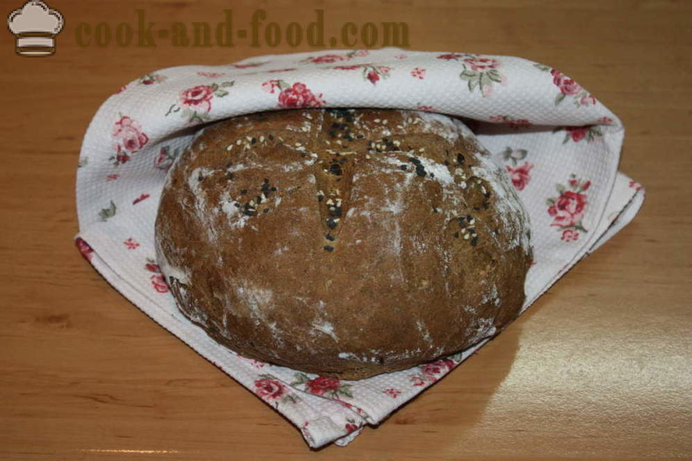 Рецепт за ражаног хлеба у пећи - како да се пече ражани хлеб код куће, корак по корак рецептури фотографије