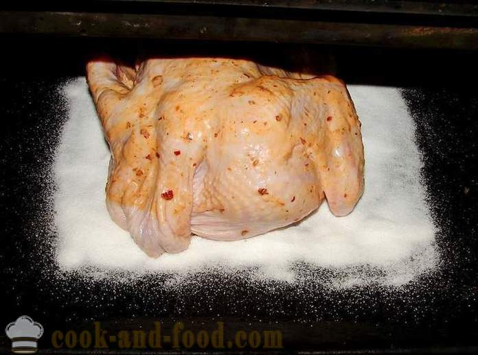 Пилетина соли у рерни - како да кува пилетину за со, корак по корак рецептури фотографије