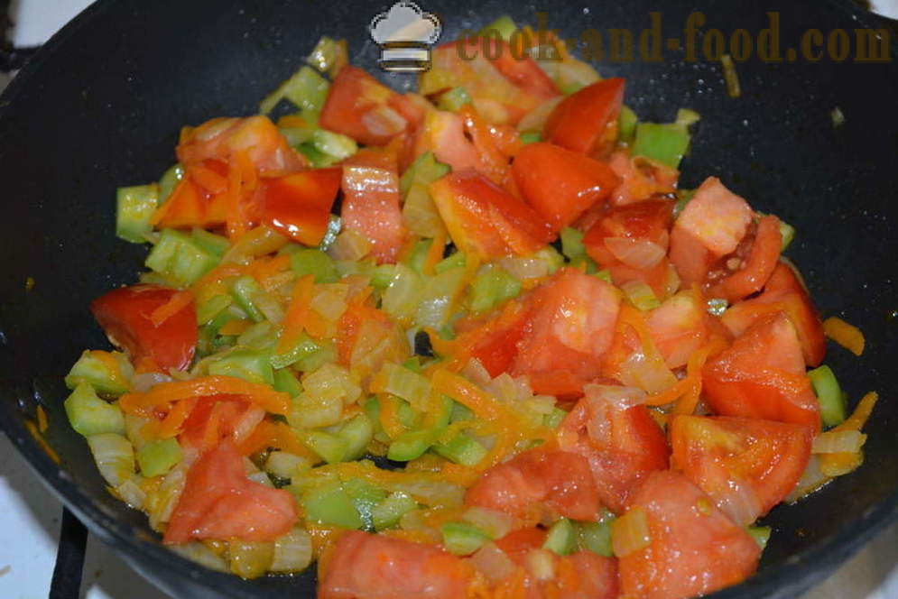 Укусна љушти хељде са поврћем у тигању - како да кувају хељде са поврћем, корак по корак рецептури фотографије