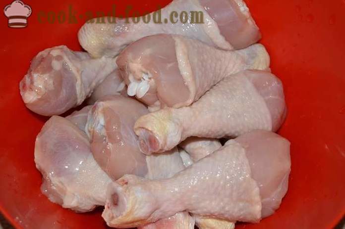 Пилећи батак у мултиварка са поврћем и сосом - како укусна да кува пилеће батаке у мултиварка, корак по корак рецептури фотографије