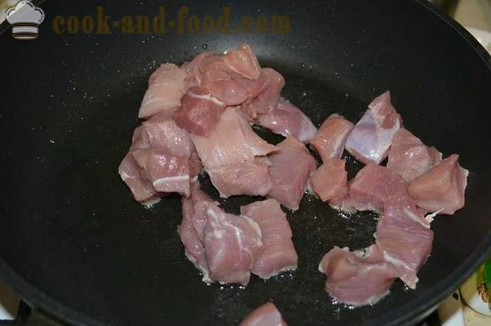 Укусна хељда са месом у тигању - како да кува хељде кашу са месом, корак по корак рецептури фотографије