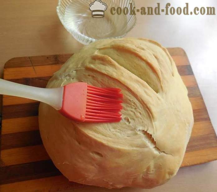 Како печете хлеб, сенф код куће - укусну домаћу хлеб у рерни - корак по корак рецептури фотографије