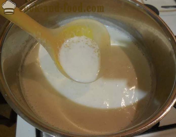 Како да кува пшенице пахуљице са млеком - корак по корак рецептури фотографије