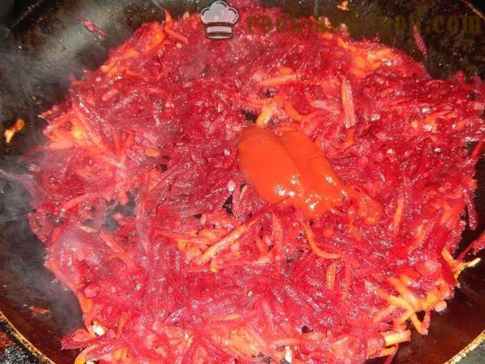 Класична црвено боршч са репом и меса - како да кува супу - корак по корак рецепт са сликом украјинском Борсцх