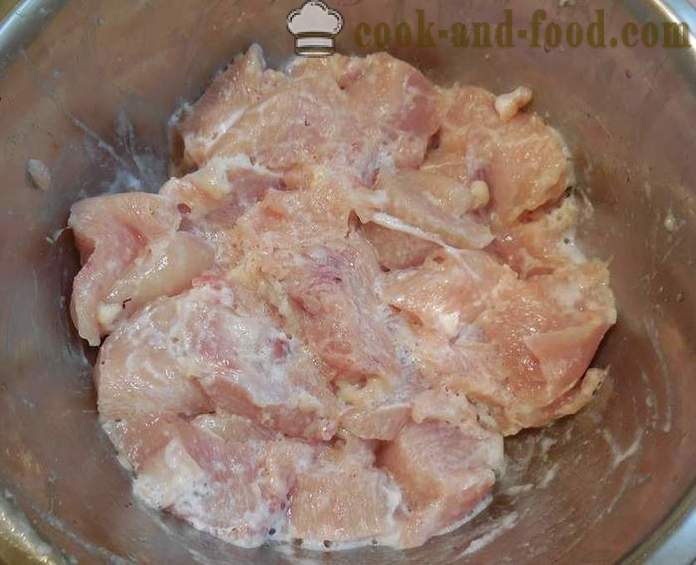 Како да кува пилетину у тигањ са скроба - сочно и укусно - рецепт с фото