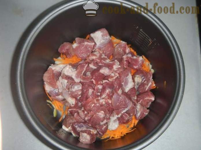 Укусно свињски гулаш у блату мултиварка или свињетине - корак по корак рецептури са фотографијама како да кува свињски гулаш