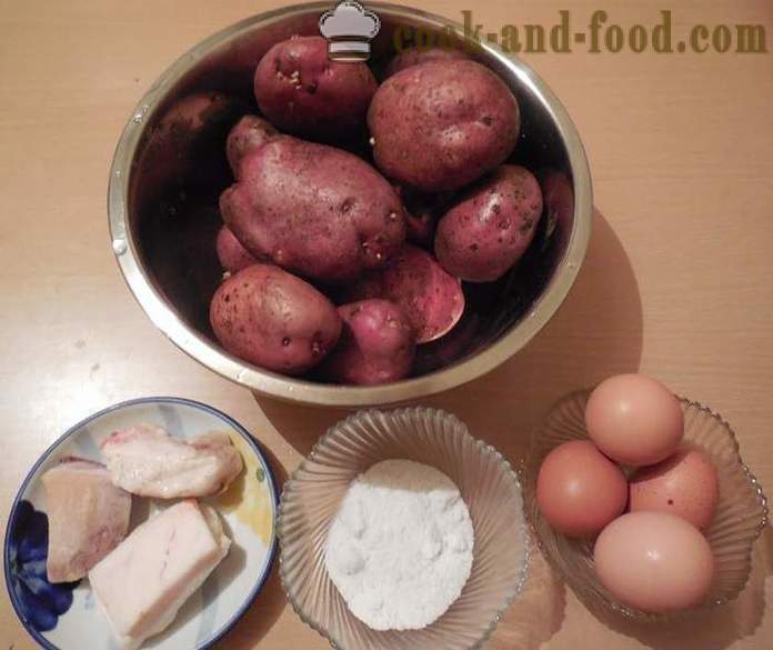 Поховани кромпир у посуду са сланином и јајима - како да кува укусна прженим кромпиром и правилно, корак по корак рецепт са фотографијама.