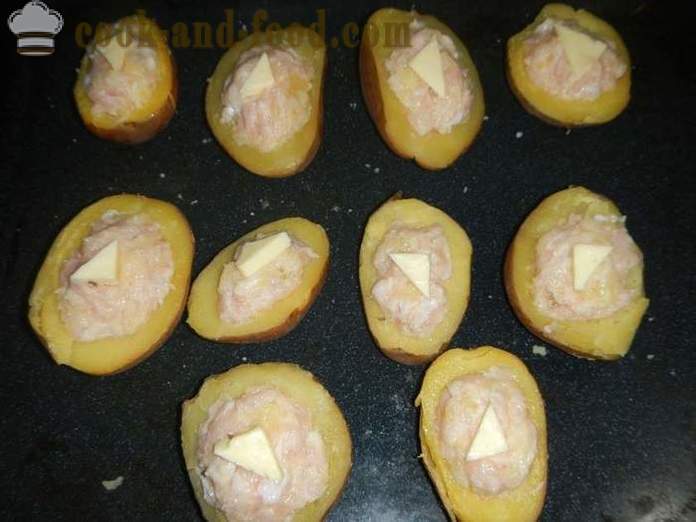 Печени кромпир са млевеним месом и сиром - као што је печени кромпир у рерни, рецепт корак по корак са фотографијама.