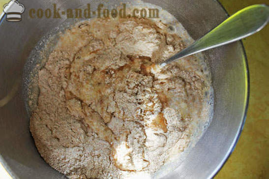 Хлеб без квасца и фермент јогурта, печена у рерни - пшеница - раж, домаћи једноставни рецепт са сликом